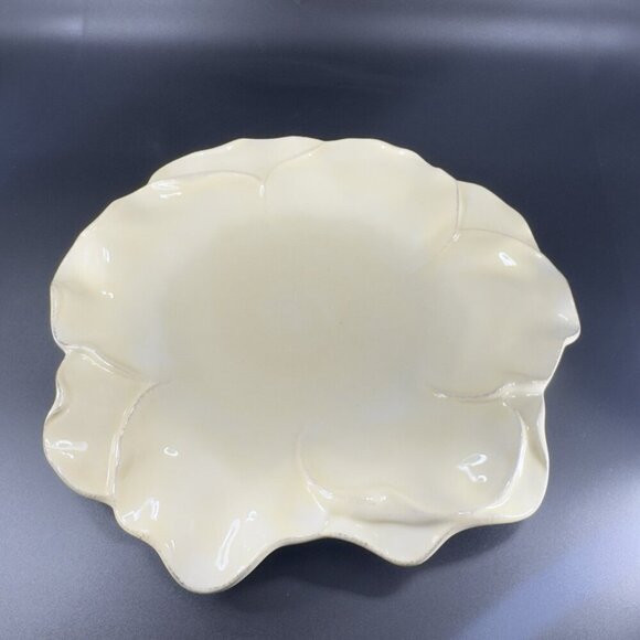 Roscher Flower Antique Butter Yellow Dish Plate 11inch Flower Shape Plate Set 2 - Picture 16 of 16